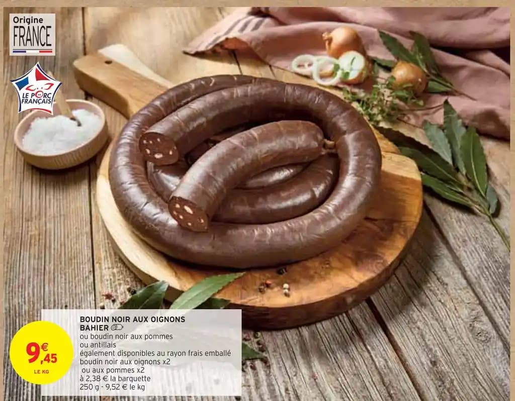 BAHIER BOUDIN NOIR AUX OIGNONS