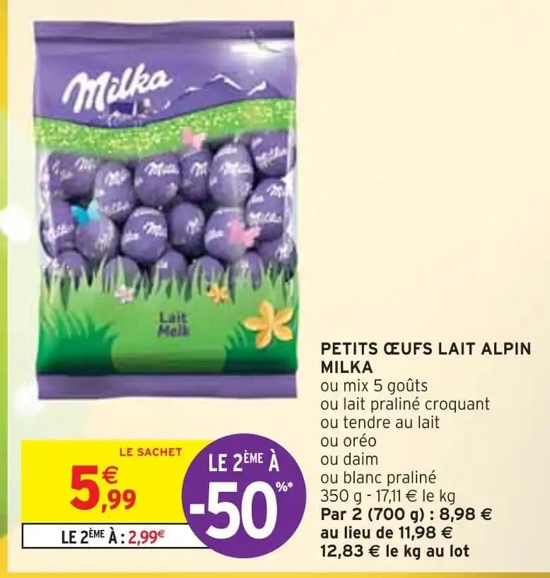 MILKA PETITS ŒUFS LAIT ALPIN