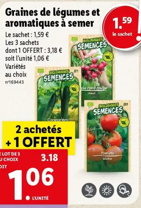 Graines de légumes et aromatiques à semer
