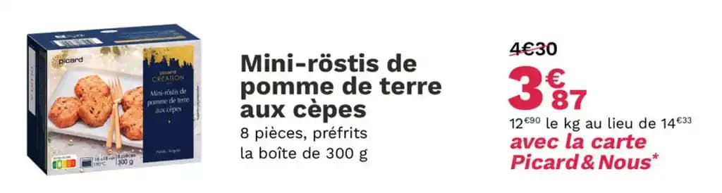 Mini-röstis de pomme de terre aux cèpes