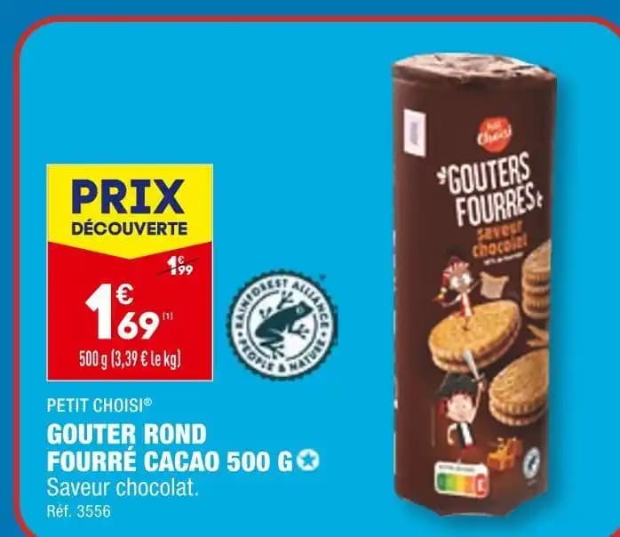 PETIT CHOISI GOUTER ROND FOURRÉ CACAO 500 G
