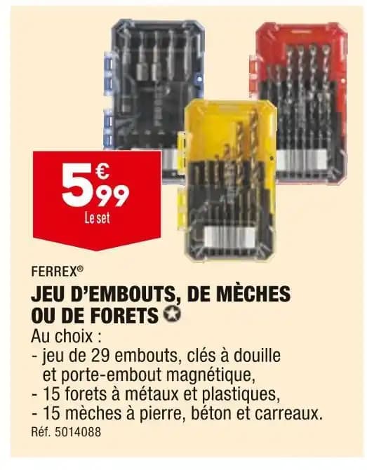 FERREX JEU D’EMBOUTS, DE MÈCHES OU DE FORETS