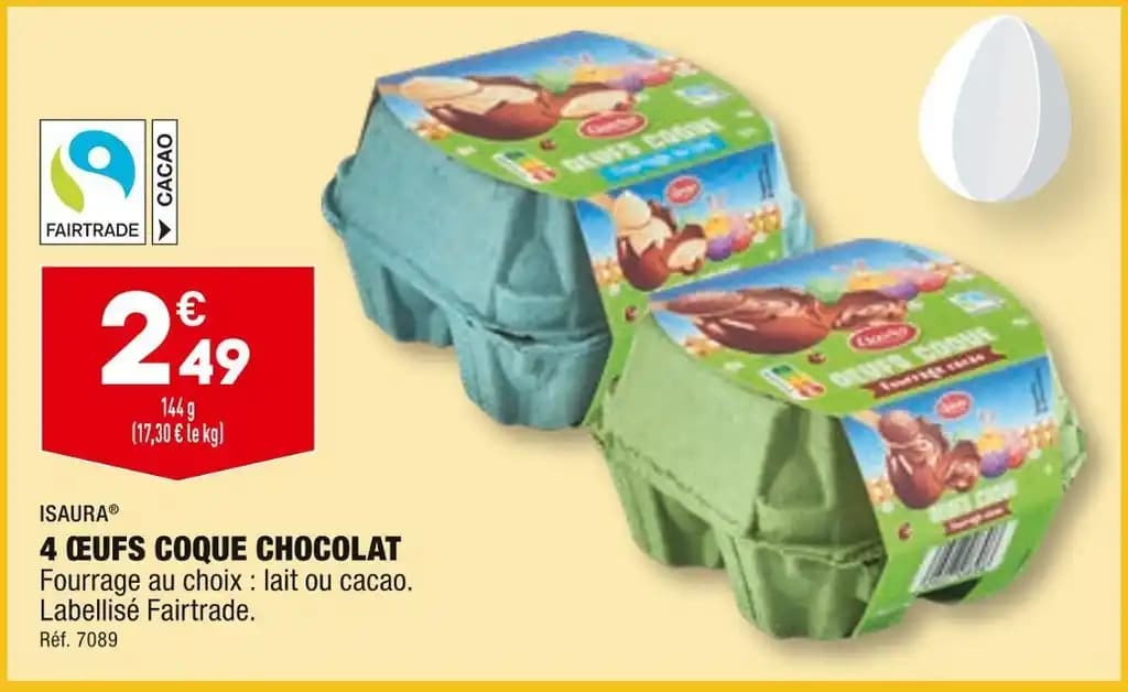 ISAURA 4 ŒUFS COQUE CHOCOLAT