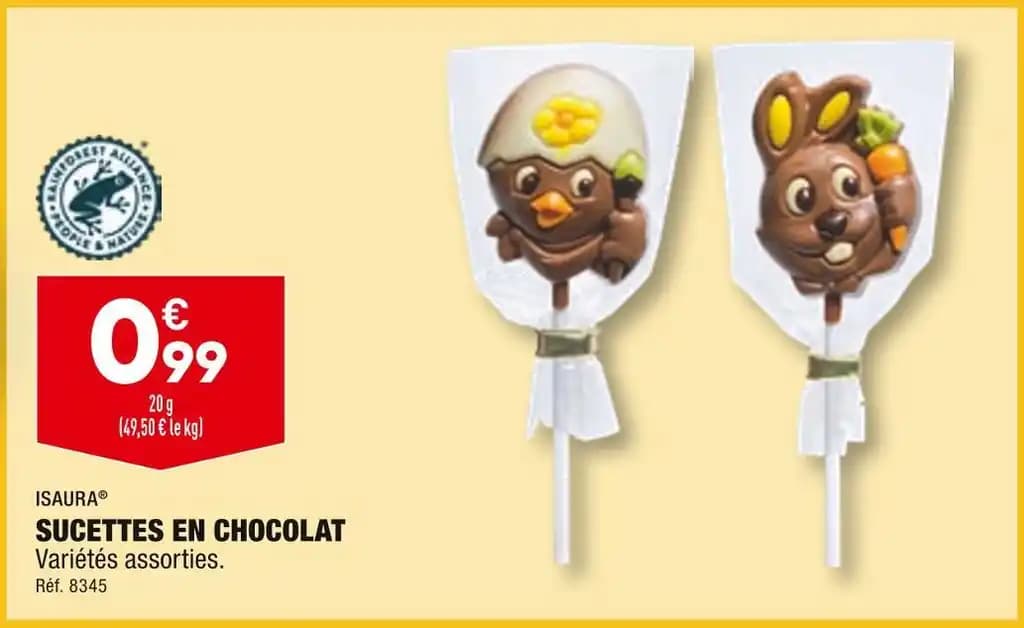 ISAURA SUCETTES EN CHOCOLAT