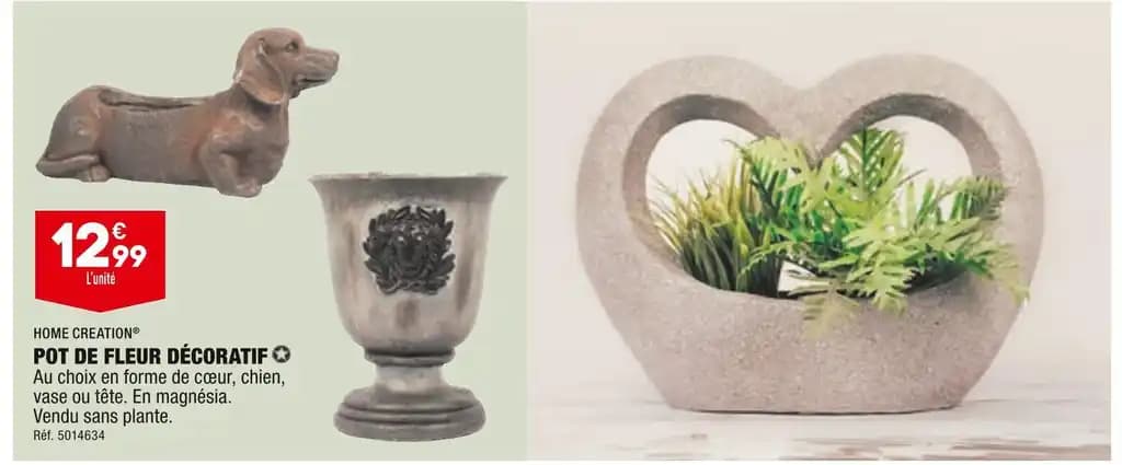 HOME CREATION POT DE FLEUR DÉCORATIF