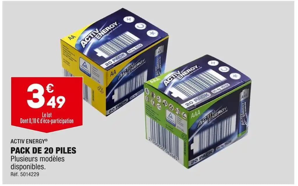 ACTIV ENERGY PACK DE 20 PILES