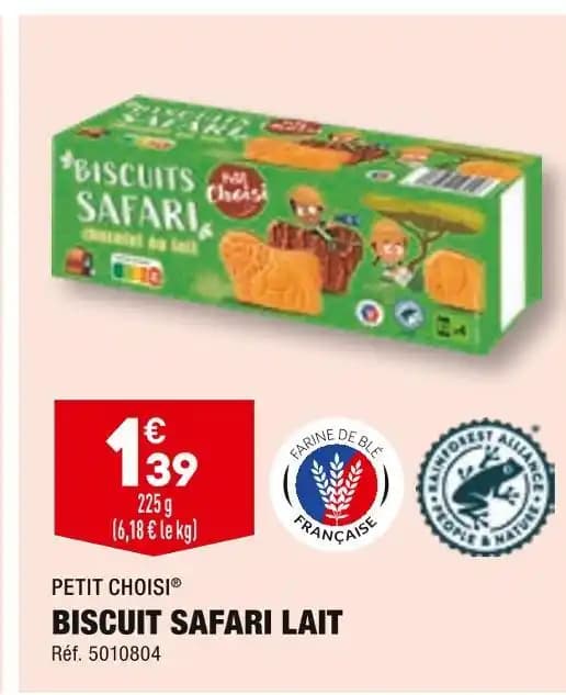 PETIT CHOISI BISCUIT SAFARI LAIT