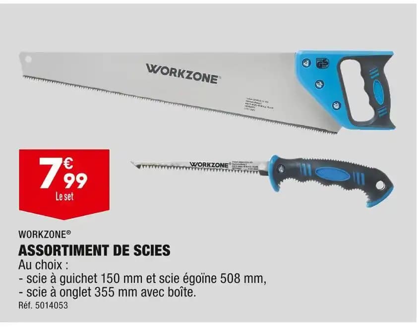 WORKZONE ASSORTIMENT DE SCIES