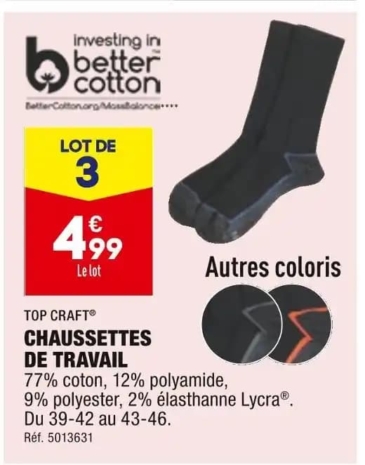 TOP CRAFT CHAUSSETTES DE TRAVAIL