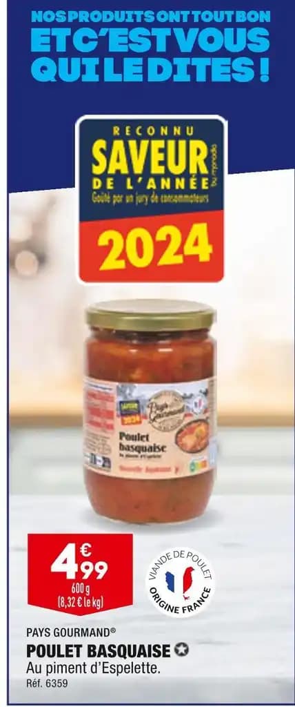 PAYS GOURMAND POULET BASQUAISE