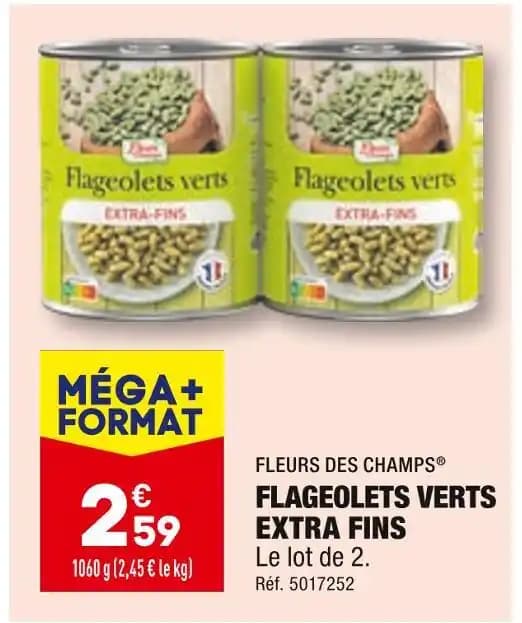 FLEURS DES CHAMPS FLAGEOLETS VERTS EXTRA FINS