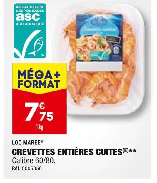 LOC MARÉE CREVETTES ENTIÈRES CUITES