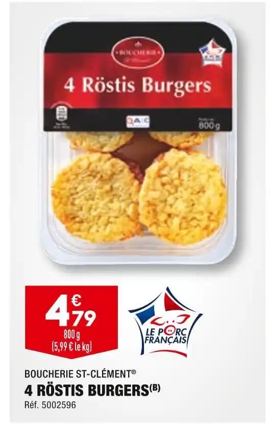 BOUCHERIE ST-CLÉMENT 4 RÖSTIS BURGERS