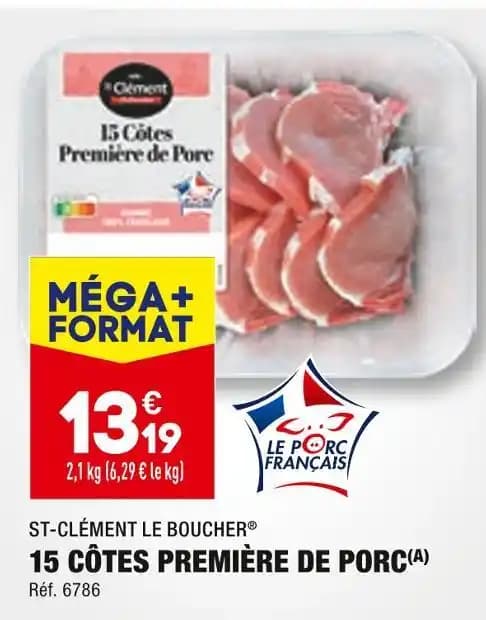 ST-CLÉMENT LE BOUCHER 15 CÔTES PREMIÈRE DE PORC