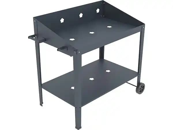 Table de rempotage métal Orchidée - 90 x 55 x 90 cm - Gris