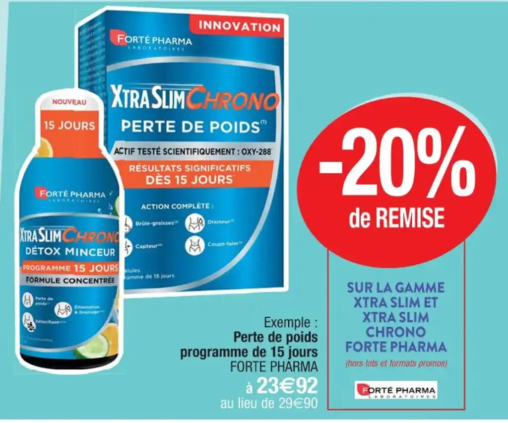 Exemple : Perte de poids programme de 15 jours FORTE PHARMA