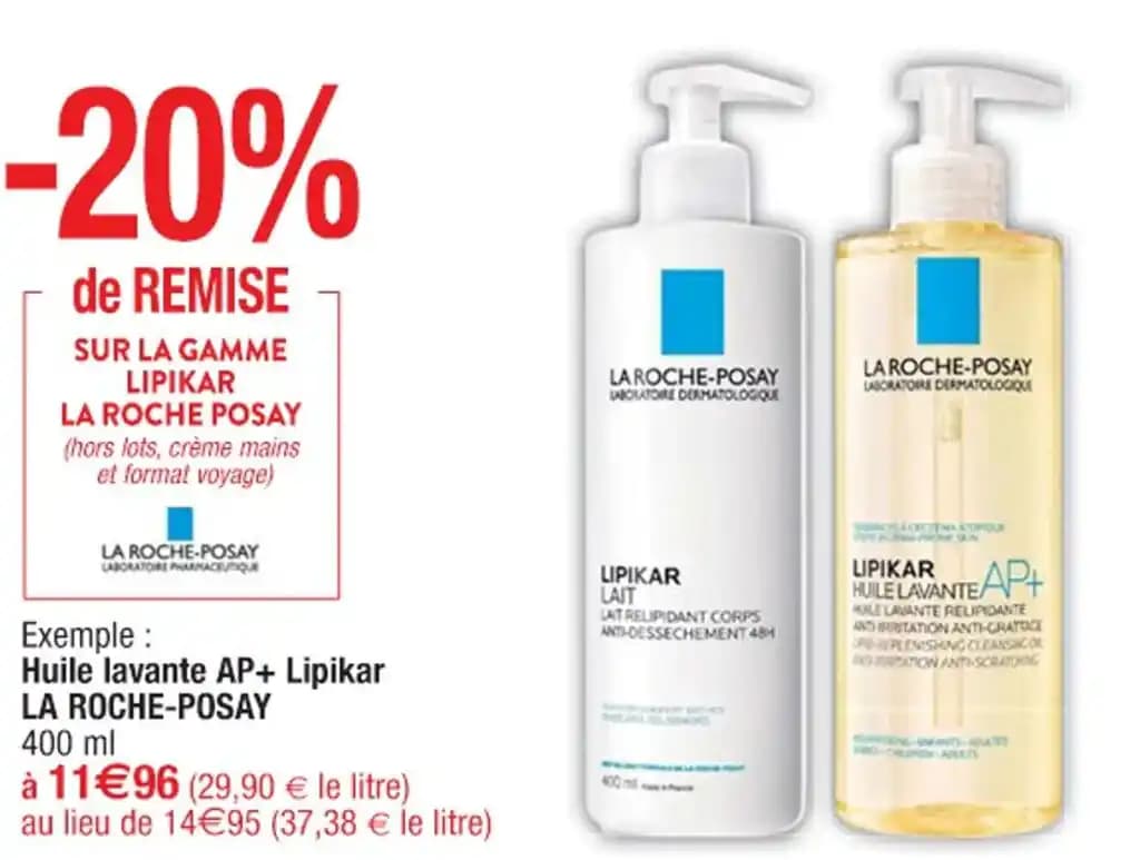 Huile lavante AP+ Lipikar LA ROCHE-POSAY 400 ml