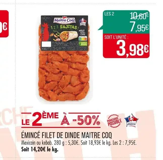 MAITRE COQ ÉMINCÉ FILET DE DINDE