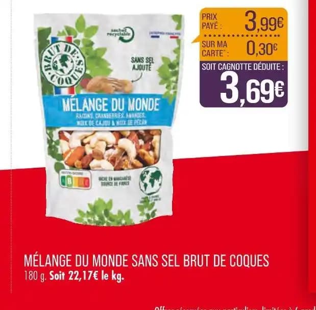 BRUT DE COQUES MÉLANGE DU MONDE SANS SEL