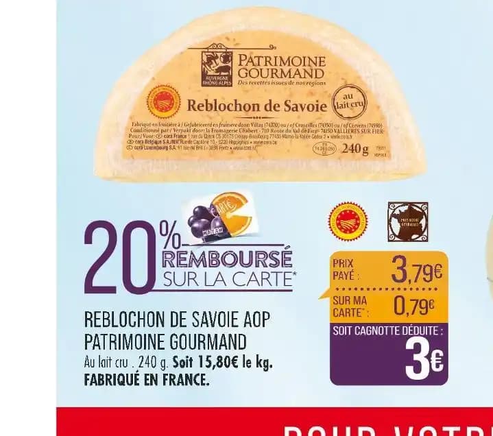 PATRIMOINE GOURMAND REBLOCHON DE SAVOIE AOP
