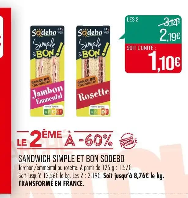 SODEBO SANDWICH SIMPLE ET BON
