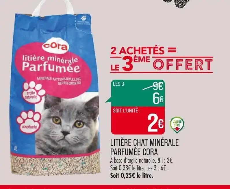 CORA LITIÈRE CHAT MINÉRALE PARFUMÉE