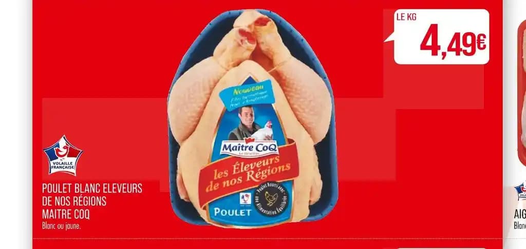 MAITRE COQ POULET BLANC ELEVEURS DE NOS RÉGIONS