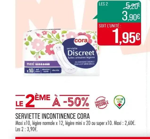 CORA SERVIETTE INCONTINENCE