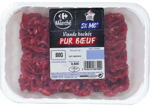 Viande hachée pur bœuf 5% M.G. CARREFOUR Le Marché