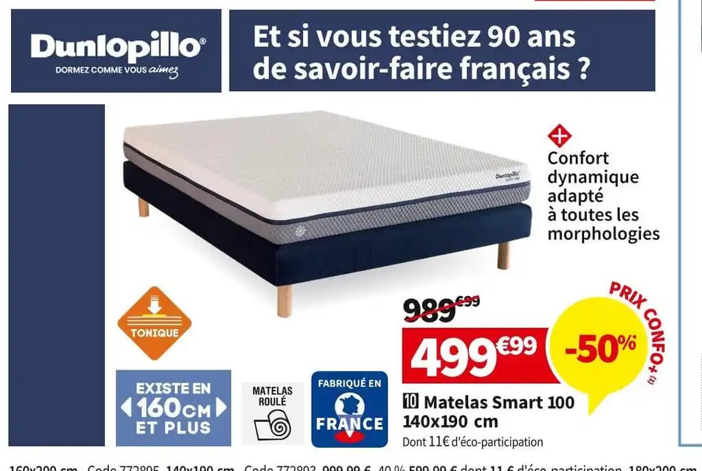 Dunlopillo MATELAS MOUSSE SMART 100