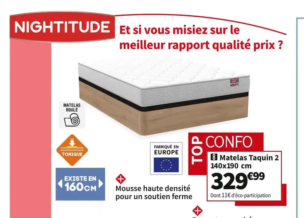 NIGHTITUDE MATELAS MOUSSE TAQUIN 2
