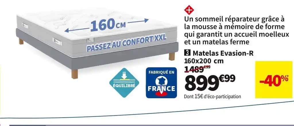 SIMMONS MATELAS RESSORTS ENSACHÉS ÉVASION-R