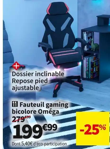 FAUTEUIL GAMING BICOLORE OMEGA