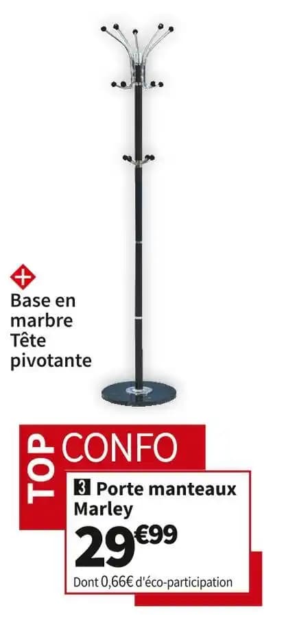 PORTE MANTEAUX MARLEY L.37XH.172XP.42 CM