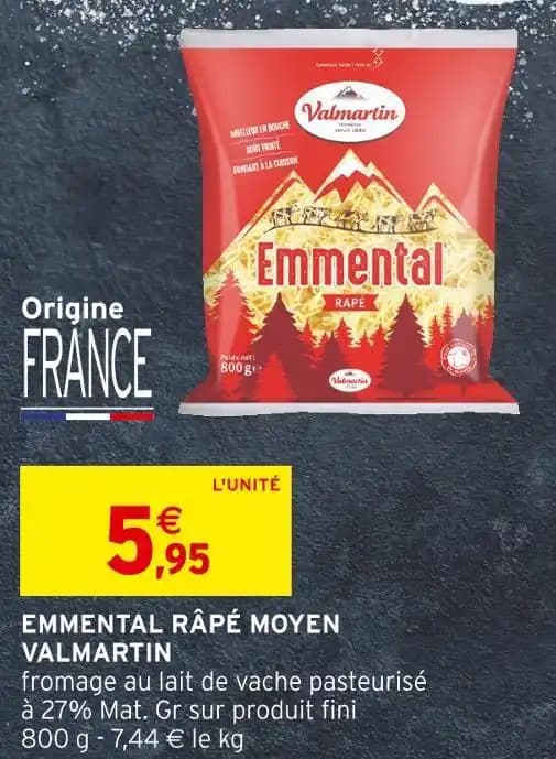 VALMARTIN EMMENTAL RÂPÉ MOYEN
