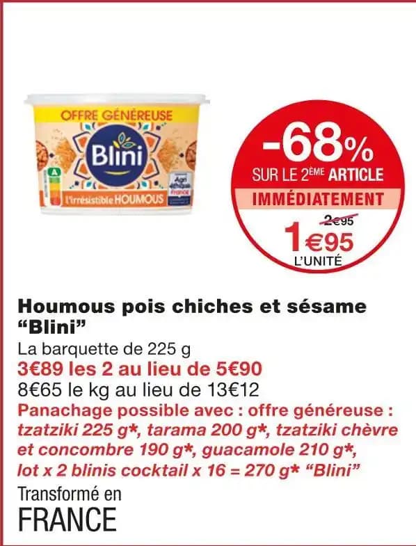 Blini Houmous pois chiches et sésame