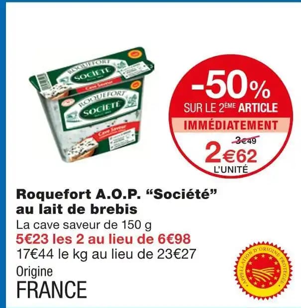 Société Roquefort A.O.P. au lait de brebis