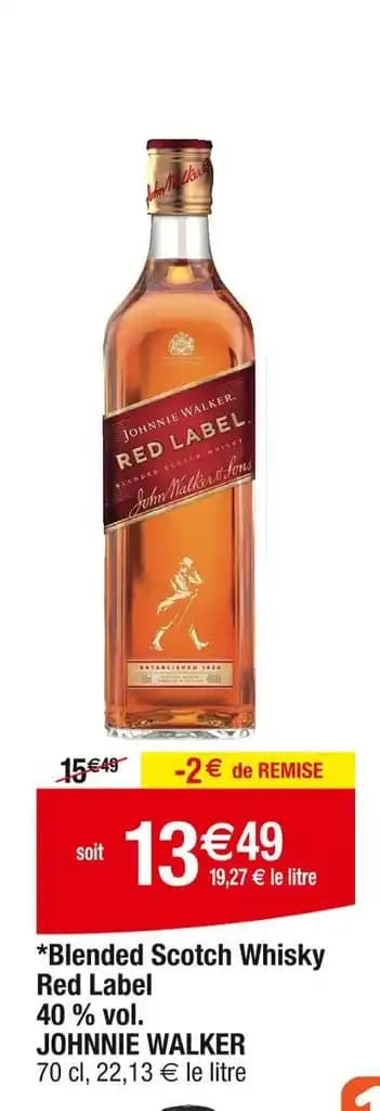 JOHNNIE WALKER Blended Scotch Whisky Red Label 40 % vol