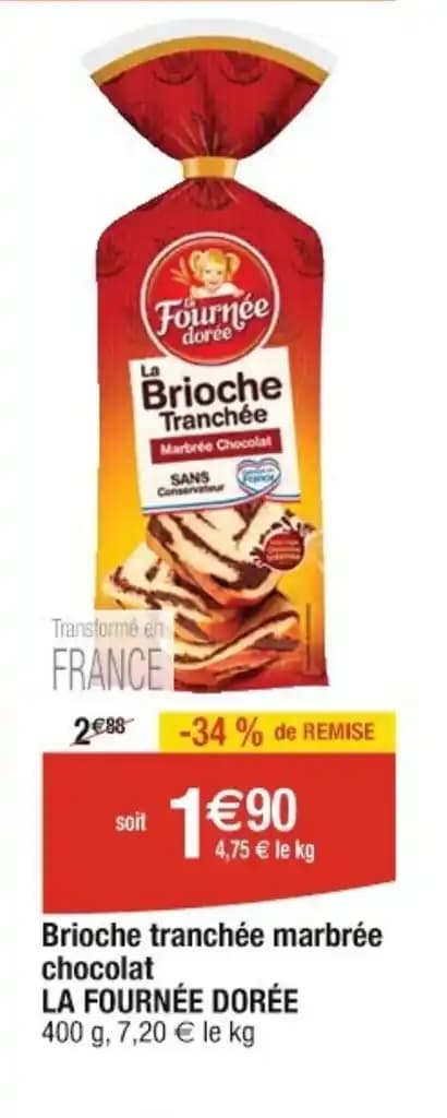 Brioche tranchée marbrée chocolat