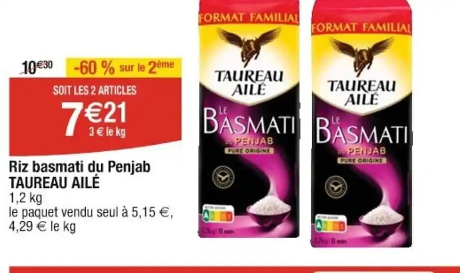 Riz basmati du Penjab TAUREAU AILÉ