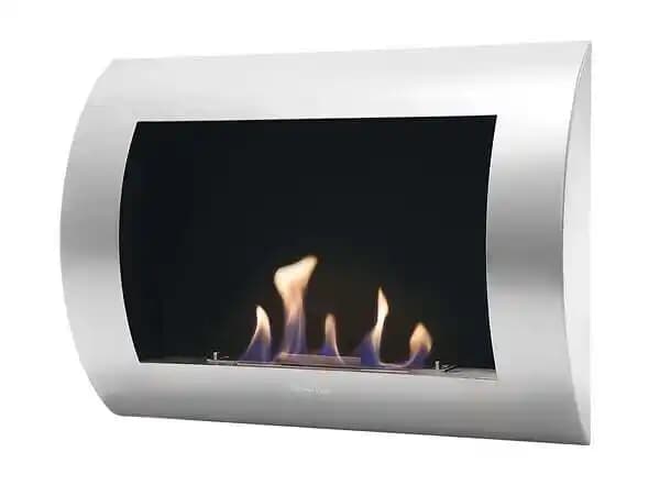 Cheminée à l'éthanol en acier incurvé