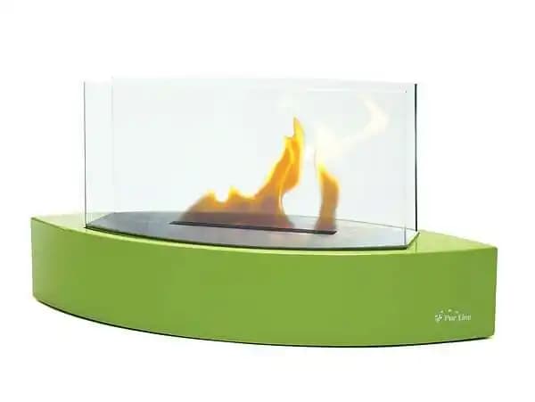 Cheminée éthanol de table en acier inoxydable vert