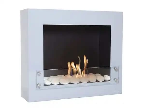 Cheminée à l'éthanol en acier laqué