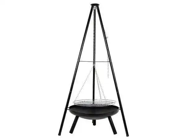 Brasero d'extérieur au design allongé et à hauteur réglable