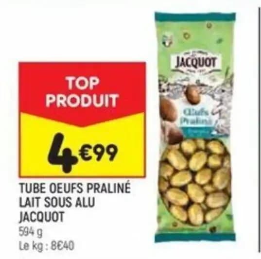 TUBE OEUFS PRALINÉ LAIT SOUS ALU JACQUOT