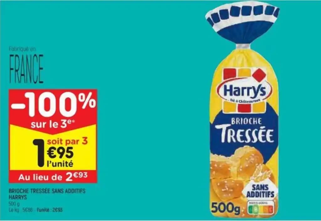 BRIOCHE TRESSÉE SANS ADDITIFS HARRYS 500 g