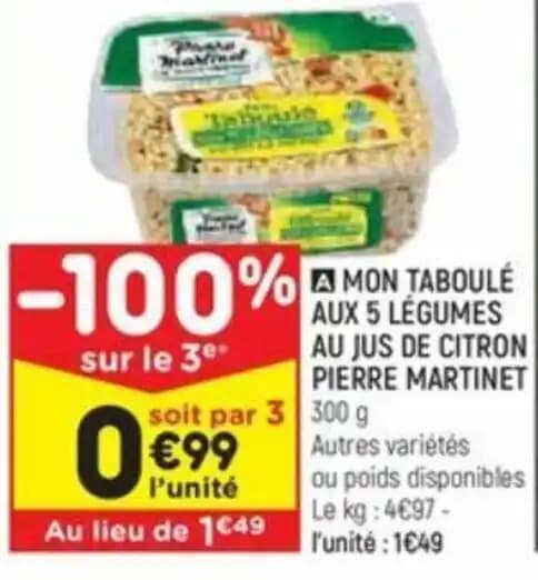 MON TABOULÉ AUX 5 LÉGUMES AU JUS DE CITRON PIERRE MARTINET