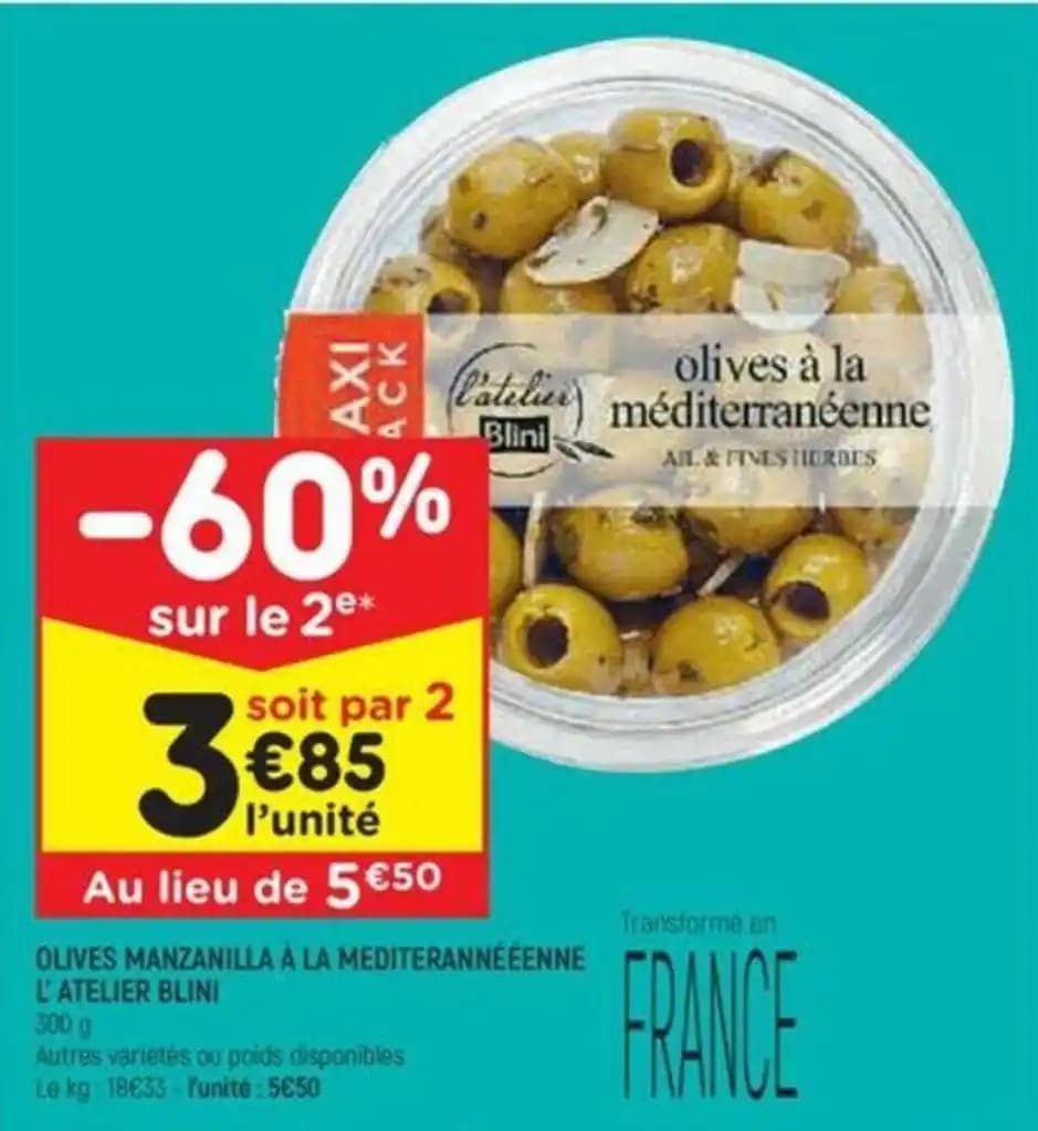 OLIVES MANZANILLA À LA MEDITERANNÉÉENNE L'ATELIER BLINI