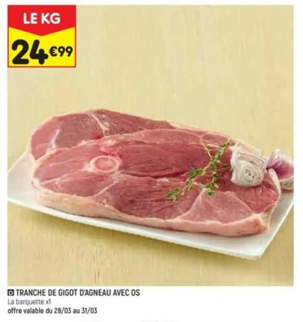 TRANCHE DE GIGOT D'AGNEAU AVEC OS