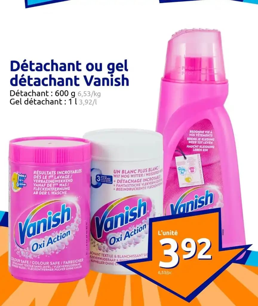 Détachant ou gel détachant Vanish